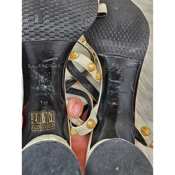 Balenciaga Paris Studded Arena White Sandals size 41 - Picture 7 of 10